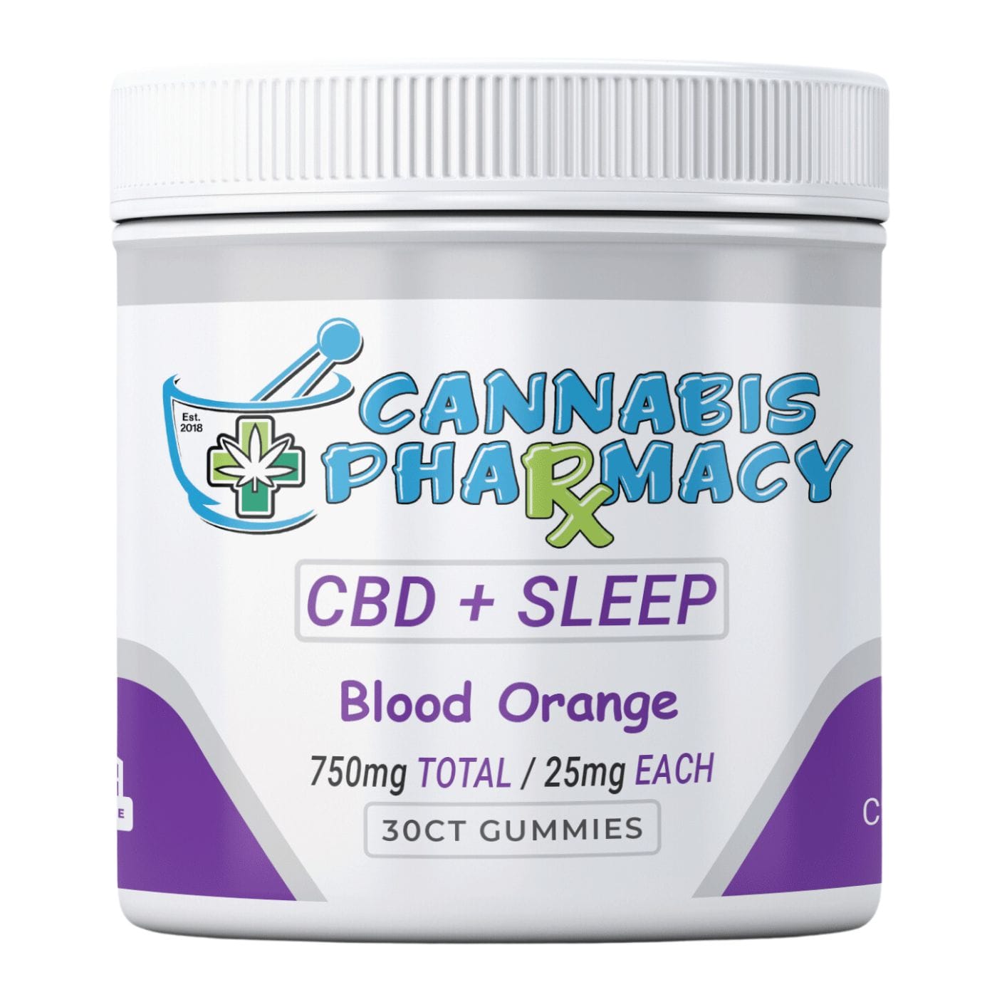 Cannabis Pharmacy CBD Sleep Gummies | 10mg CBD + 10mg CBN + 5mg Melatonin – Blood Orange – 30ct