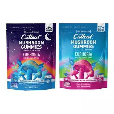 Cutleaf Euphoria Live Rosin Mushroom Gummies 1000mg 10ct Best Price