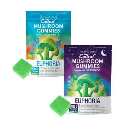 Cutleaf Euphoria Live Rosin THC Mushroom Gummies 8pcs Best Price