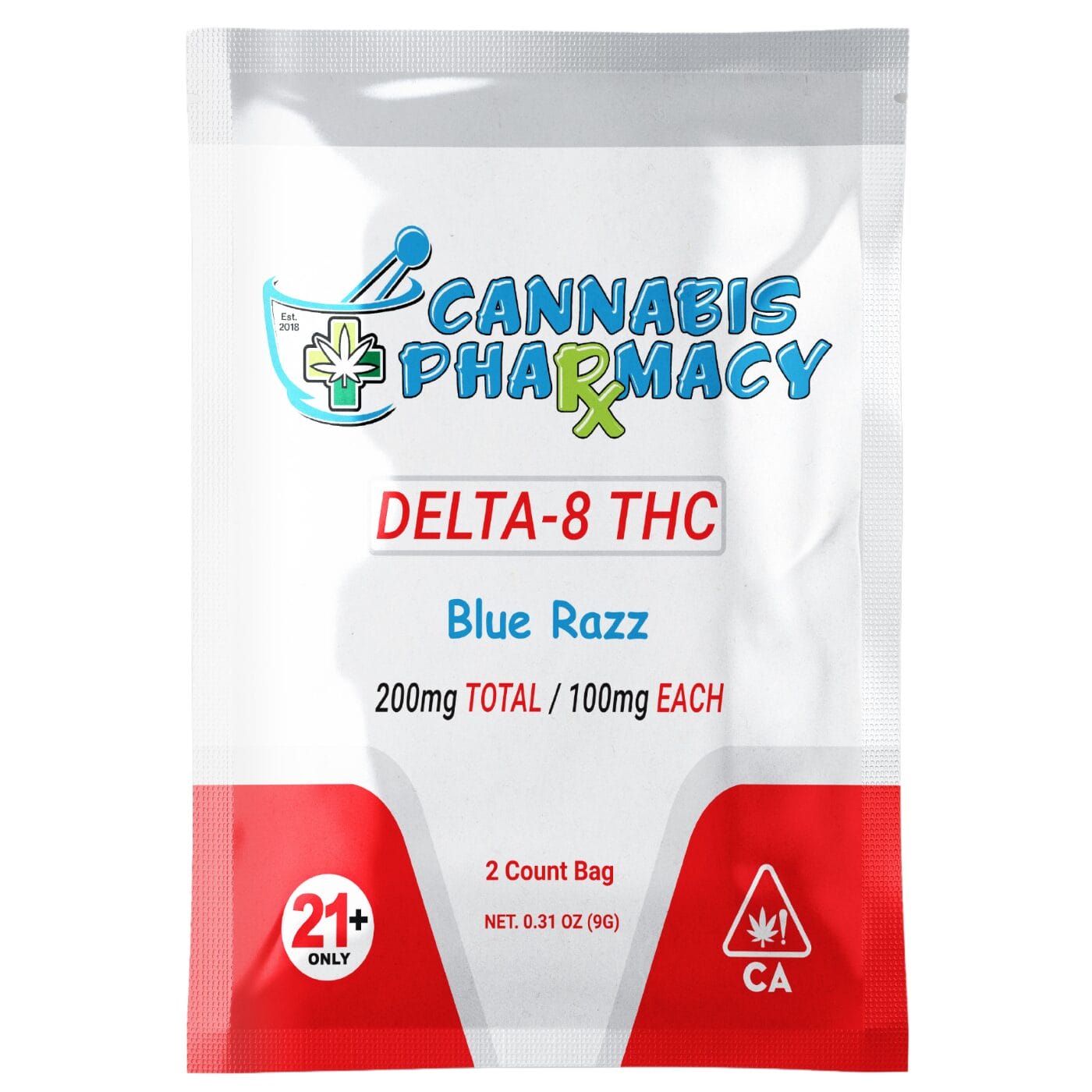 Cannabis Pharmacy Delta-8 THC Gummies | 100mg – Blue Raspberry – 2ct