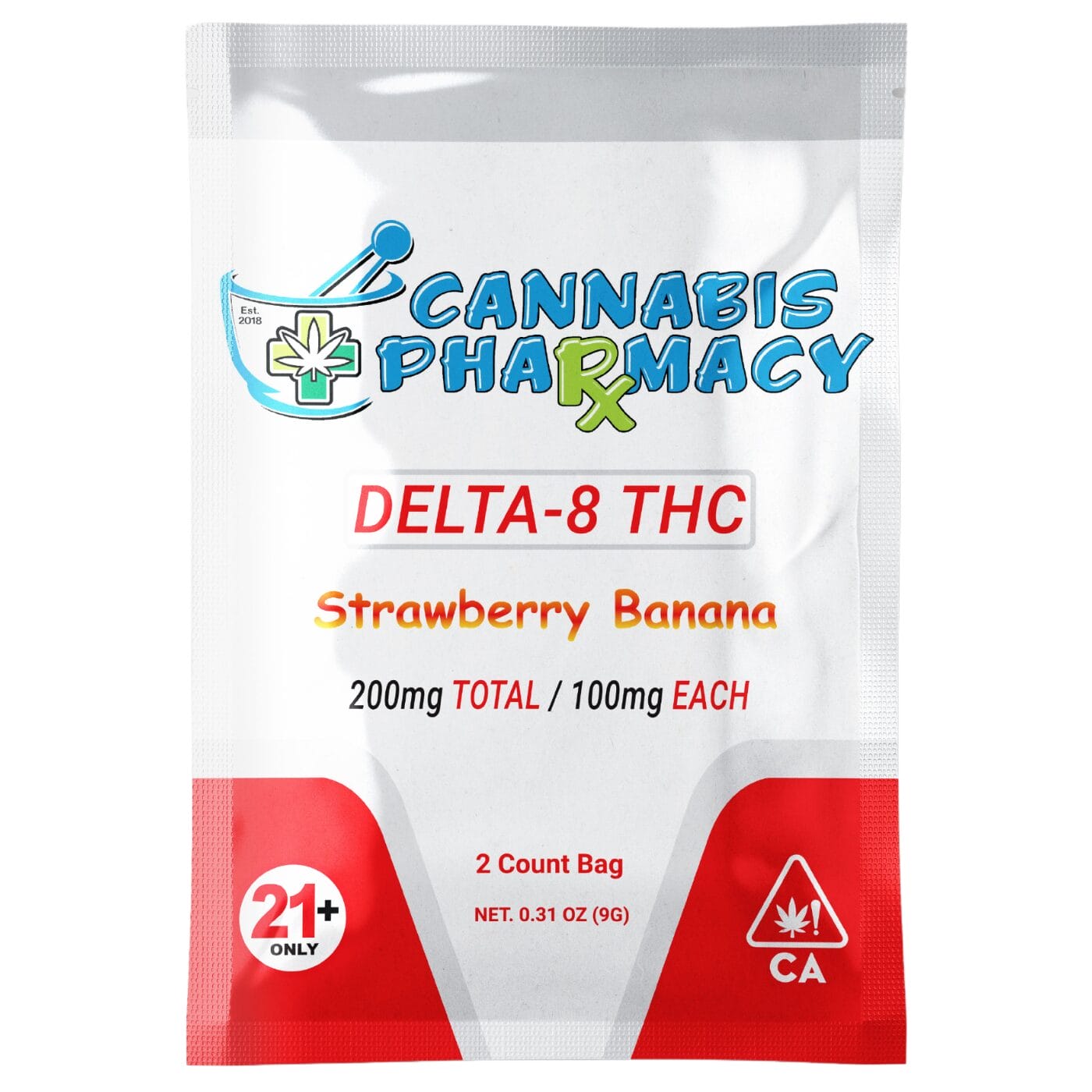Cannabis Pharmacy Delta-8 THC Gummies | 100mg – Strawberry Banana – 2ct