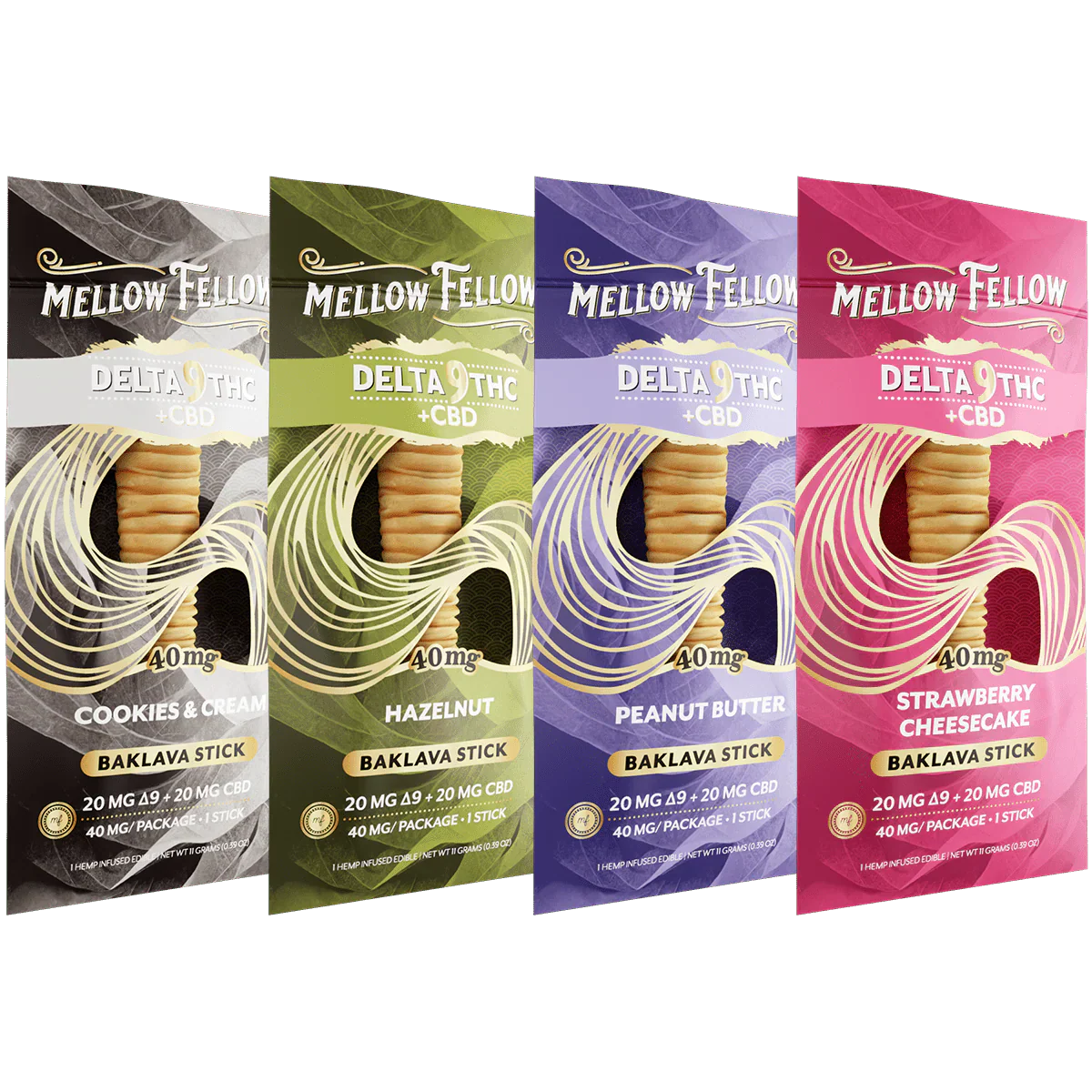 Mellow Fellow Delta 9 THC + CBD Baklava Sticks 4 Pack