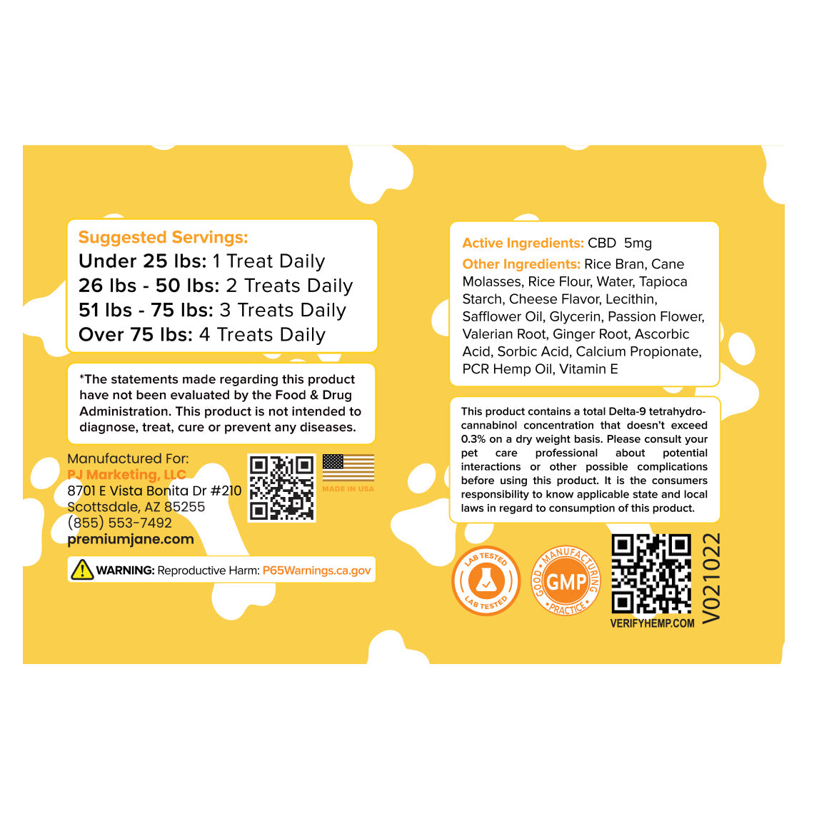 Premium Jane CBD Dog Treats – 150mg (Cheese Flavored) Best Price