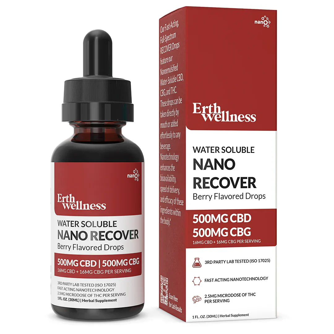 Erth Wellness | Water Soluble Nano Recovery CBD + CBG Tincture - 1000mg Best Price