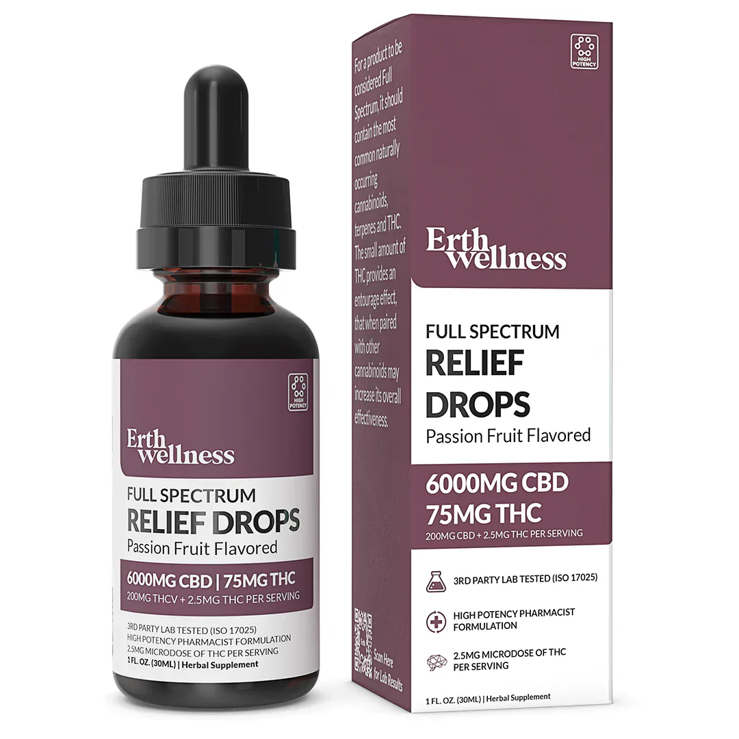 Erth Wellness | CBD + THC Drops 1500mg - 6000mg Best Price