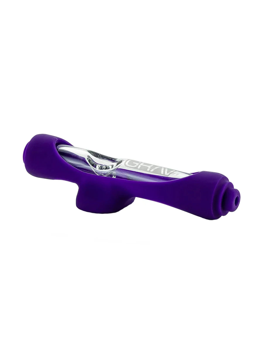 Grav Mini Steamroller With Silicone Skin Hand Pipe