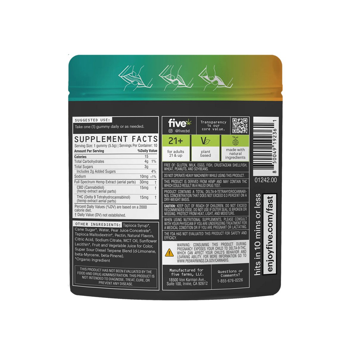 Five CBD high dose gummy & drink bundle