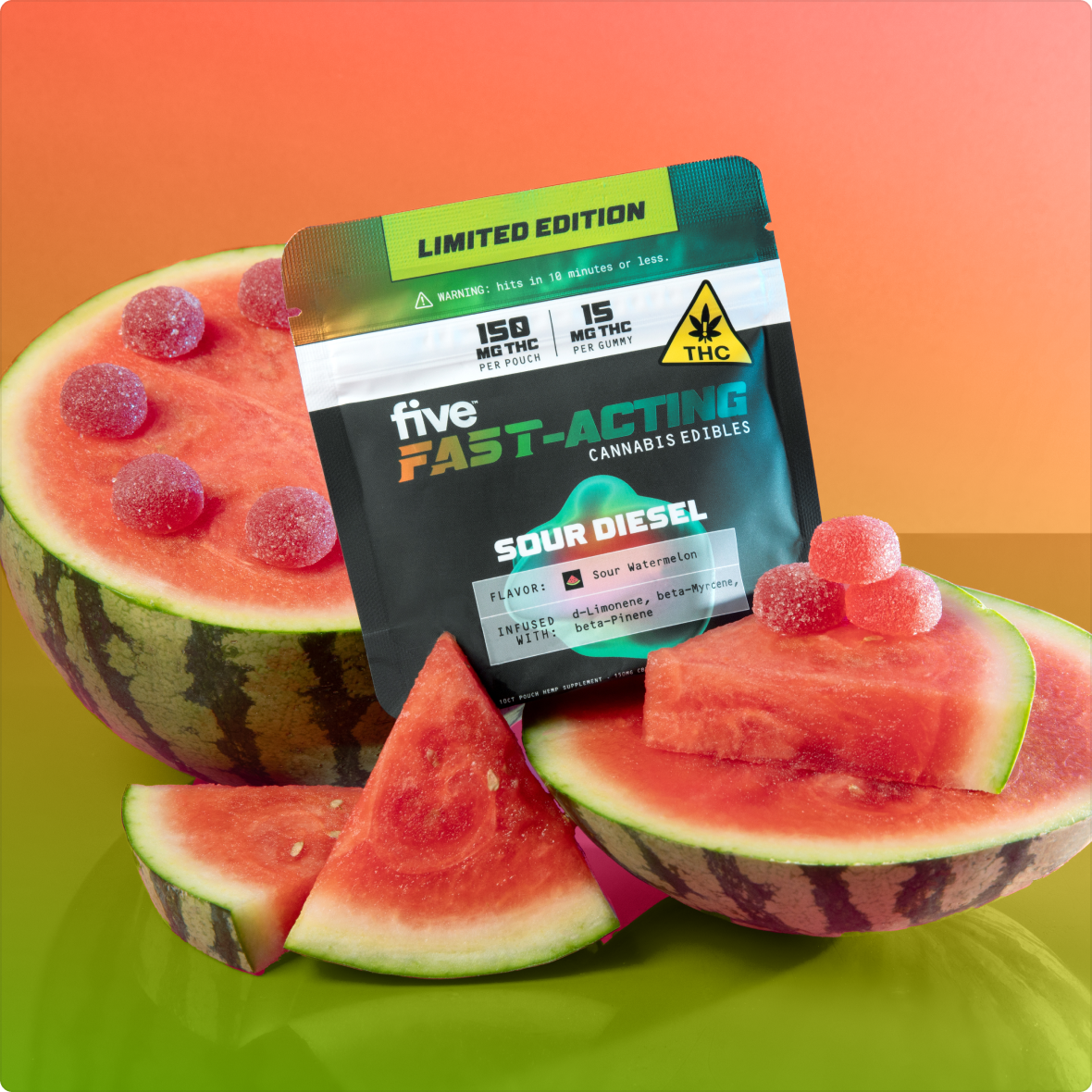 Five CBD fast-acting 15mg thc gummies variety pack