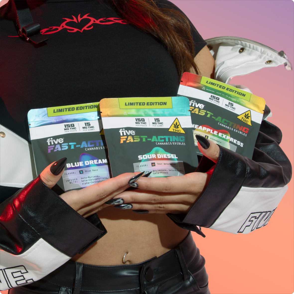 Five CBD high dose gummy & drink bundle