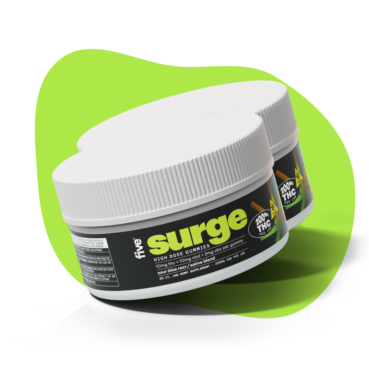 Five CBD sativa surge delta-9 thc mood gummies