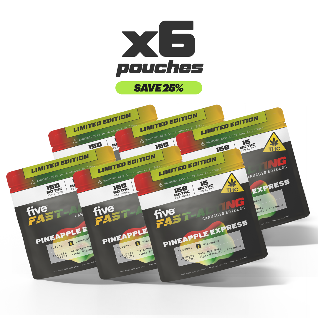 Five CBD pineapple express fast-acting 15mg thc gummies