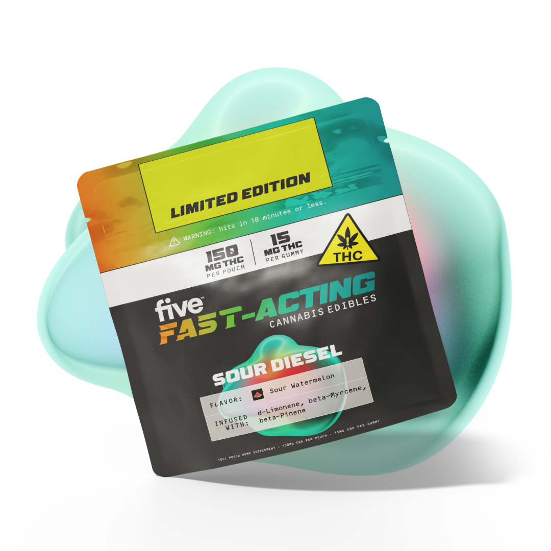 Five CBD fast-acting 15mg thc gummies 10ct sample