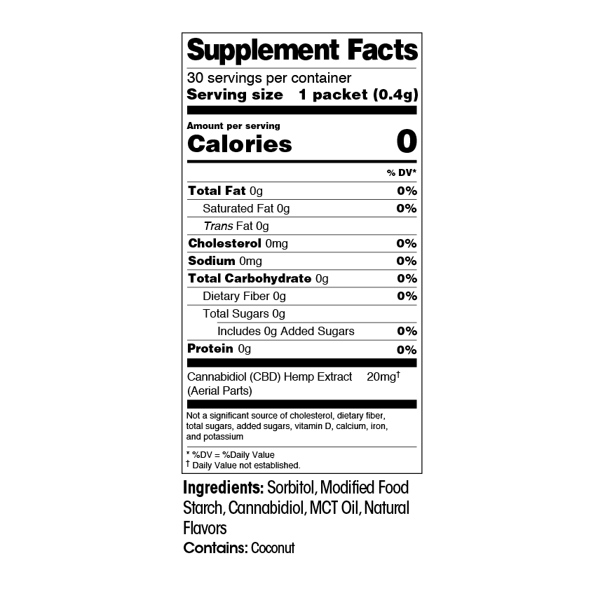 Flavorless CBD Dissolvable Powder 180ct