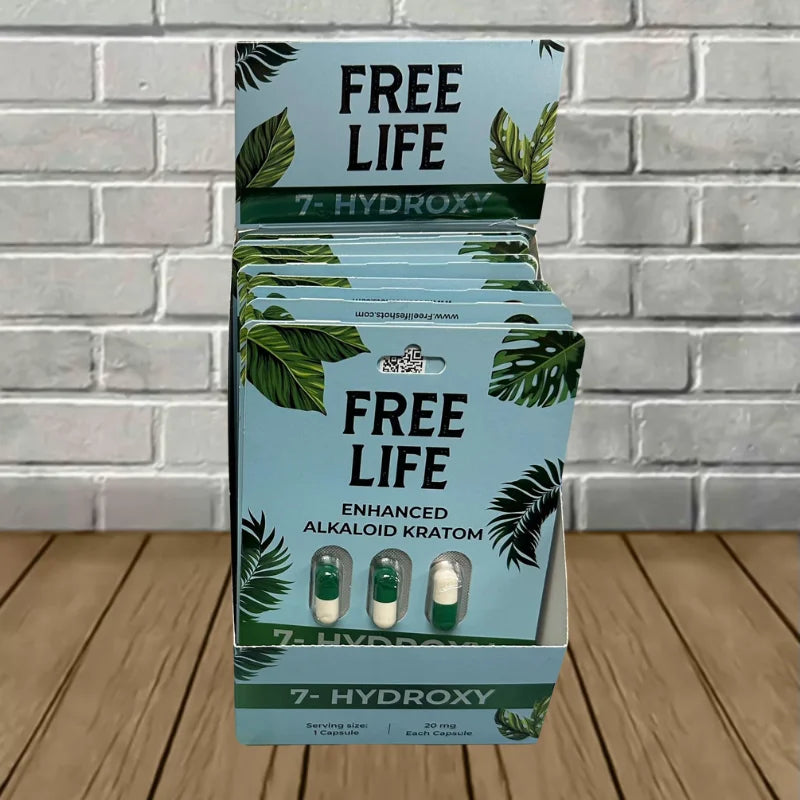 Free Life Enhanced Alkaloid 7-Hydroxy Extract Capsules Full Case 10ct Best Price