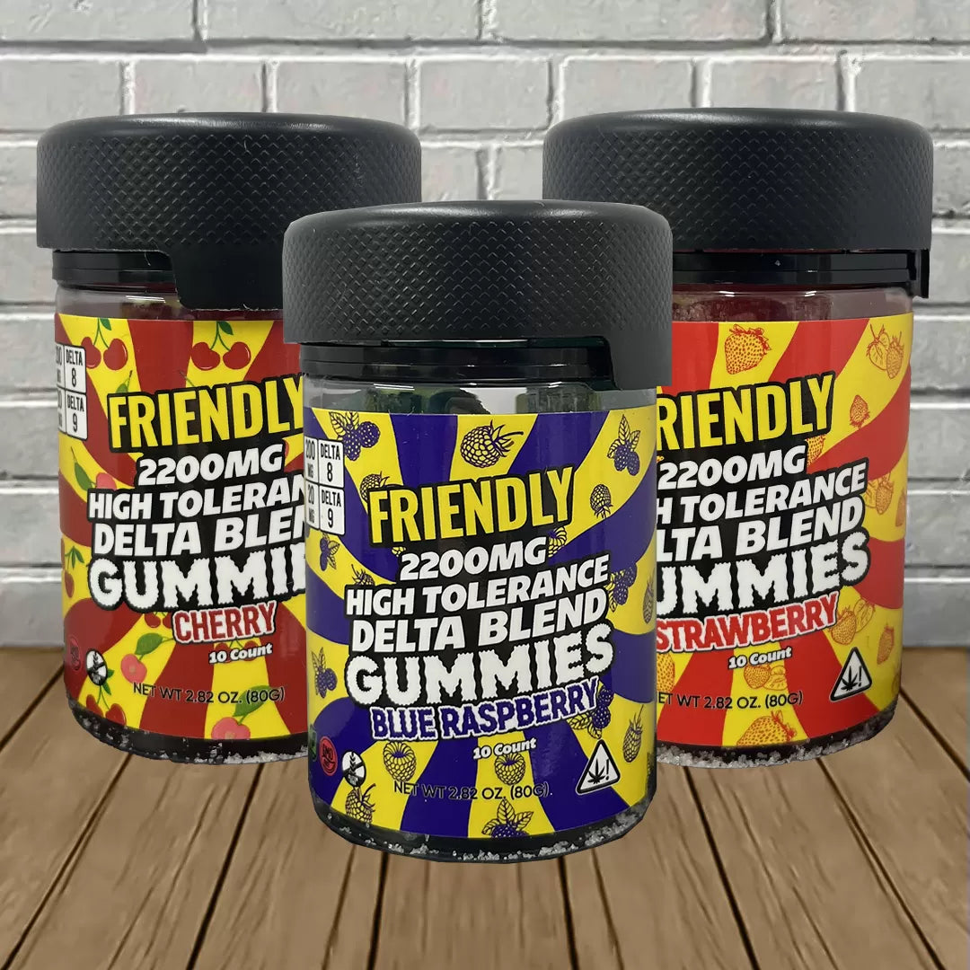 Friendly Hemp High Tolerance D8 + D9 Gummies 2200mg Best Price