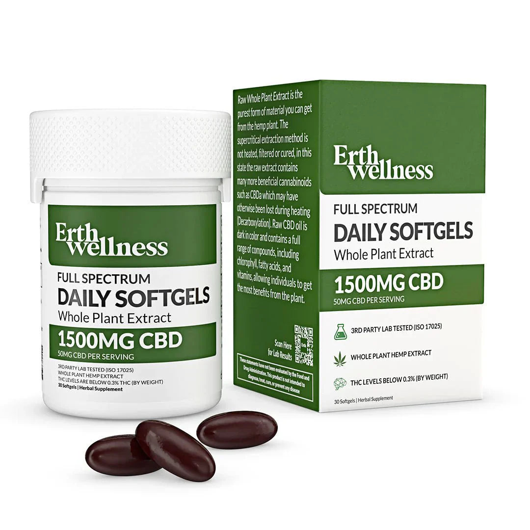 Erth Wellness | CBD + THC Daily Softgels - 1500mg Best Price