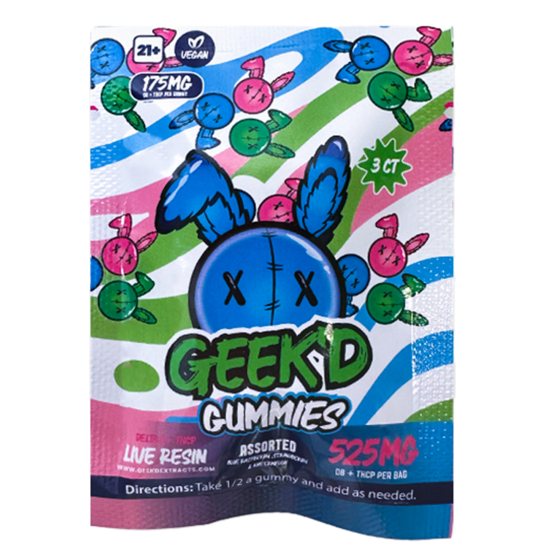 Geek’d Live Resin Gummies 525MG | 3ct