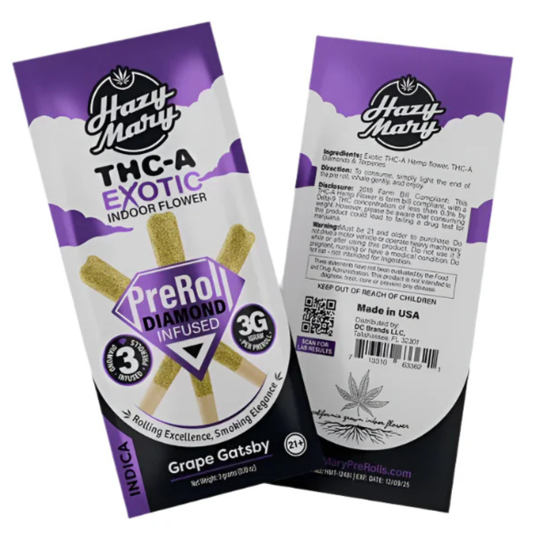 Hazy Mary THC-A Exotic Diamond Pre-Rolls 1G | 3ct
