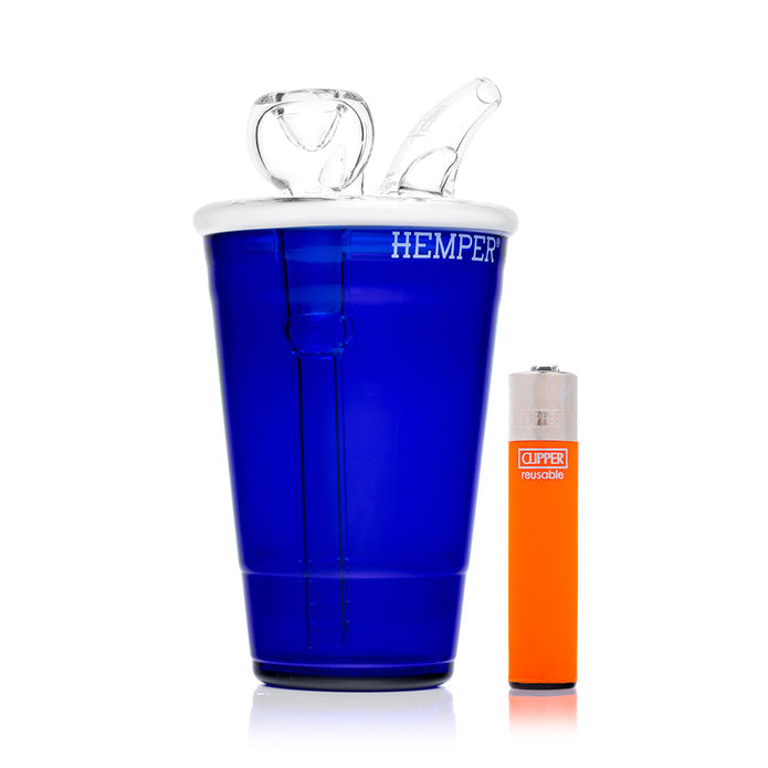 Hemper Blue Beer Pong 5mm Thick Glass Bong