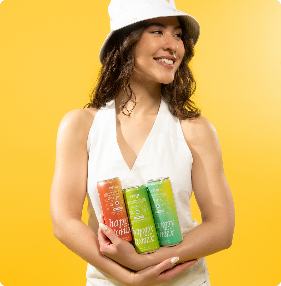 Vena CBD Happy Tonix Seltzers | Skinny Mocktails THC Drink
