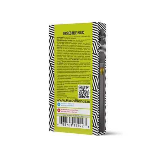 Incredible Hulk Vape Pen - CBD, CBG - Disposable - Blends - 1800MG Best Price