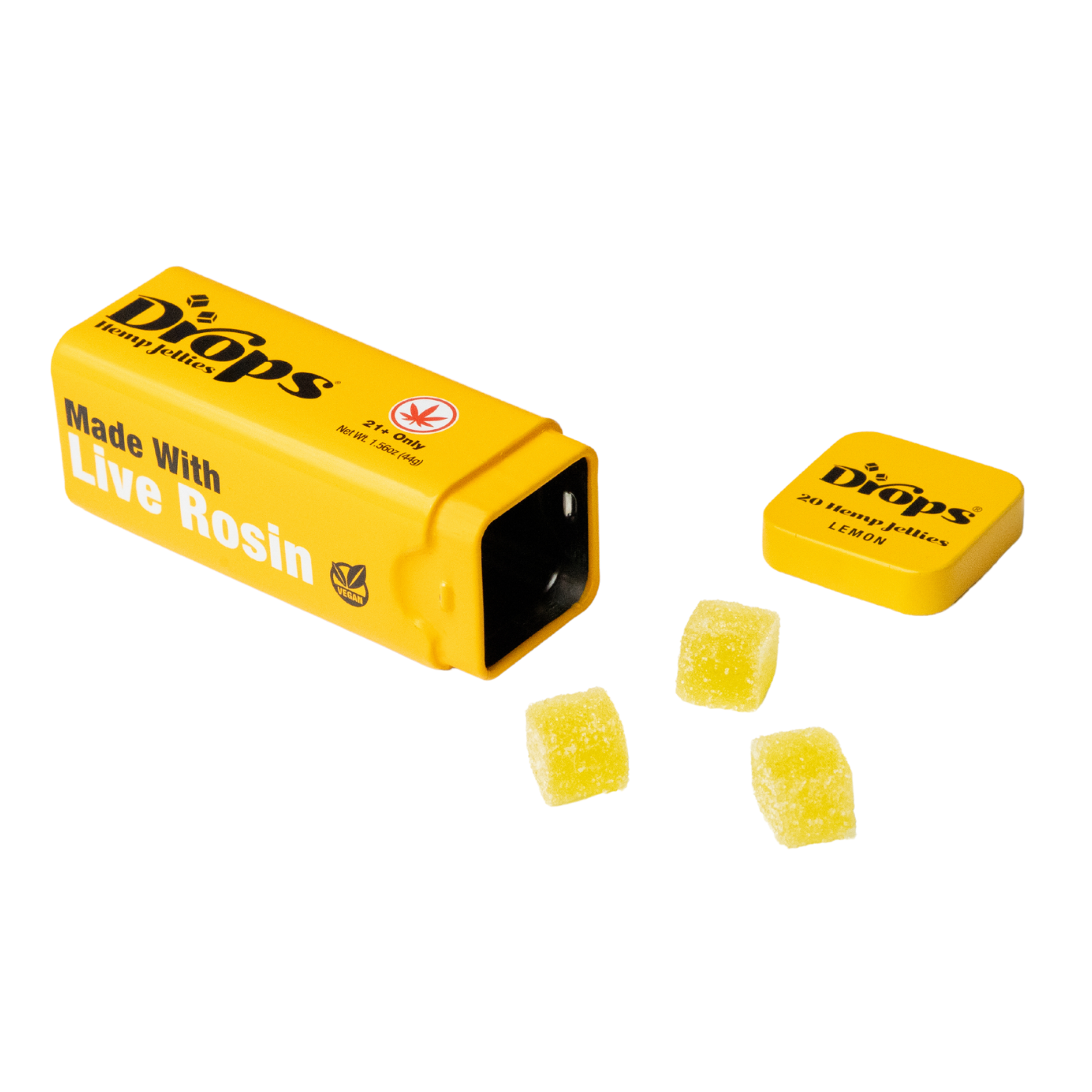 Drops | THC Gummies – Active Lemon | 5mg D9 THC Edibles – 20ct