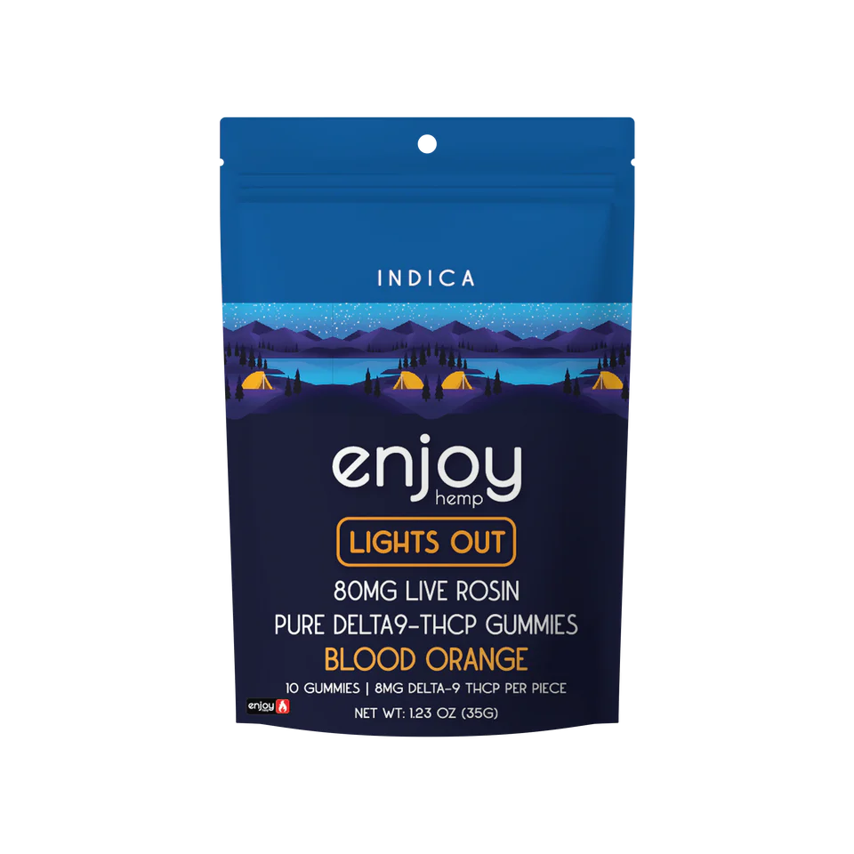 Enjoy Hemp 80mg Live Rosin Pure THCP Gummies (Lights Out) - Indica-Infused Blood Orange Best Price