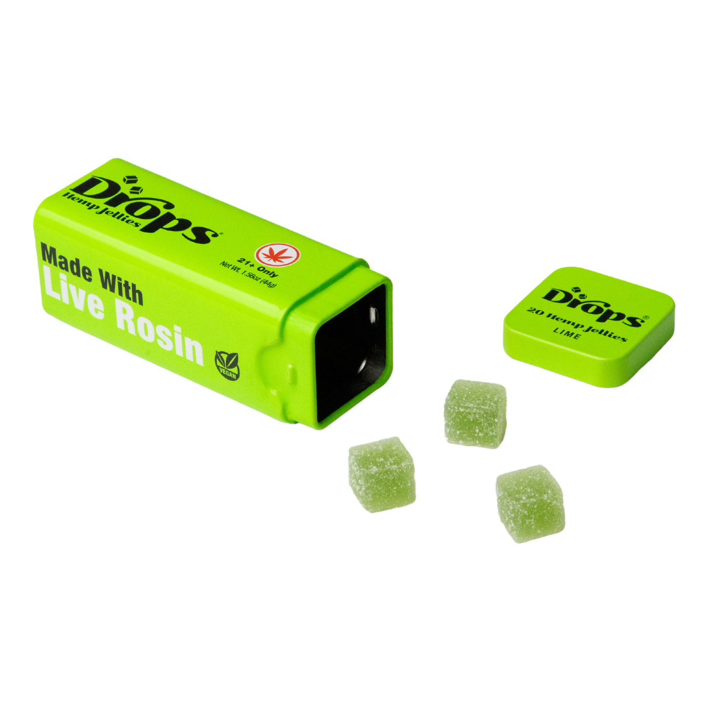 Drops | THC Gummies – Balanced Lime | 5mg D9 THC Edibles – 20ct