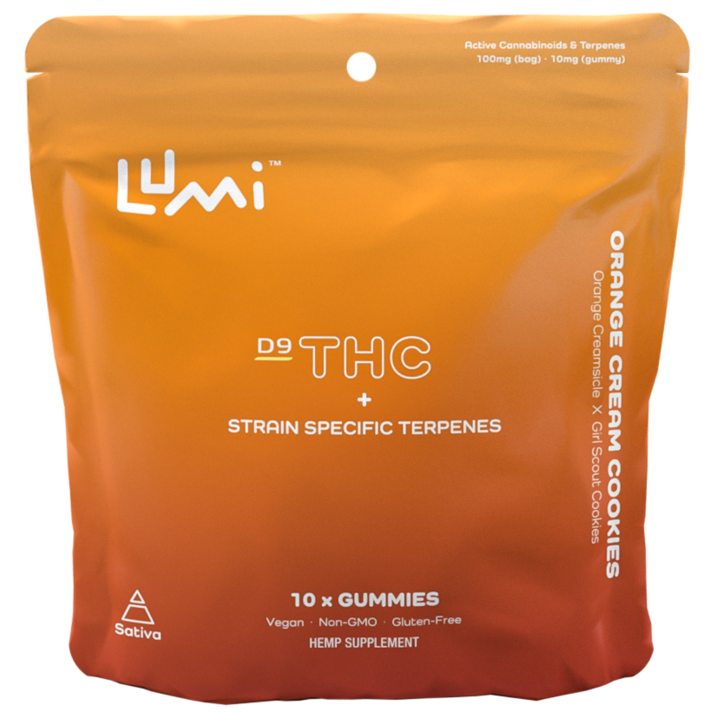 Lumi Labs | THC Gummies – Orange Cream Cookies | 5mg D9 + 5mg Strain Specific Terpenes – 15ct