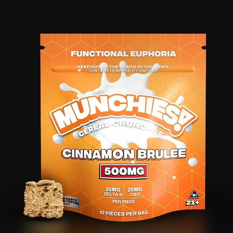 Delta Munchies Cinnamon Brulee 500mg THC+CBD Cereal Crunchies Best Price