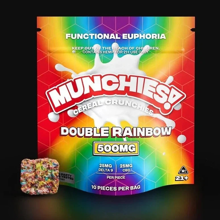 Delta Munchies Double Rainbow 500mg THC+CBD Cereal Crunchies Best Price