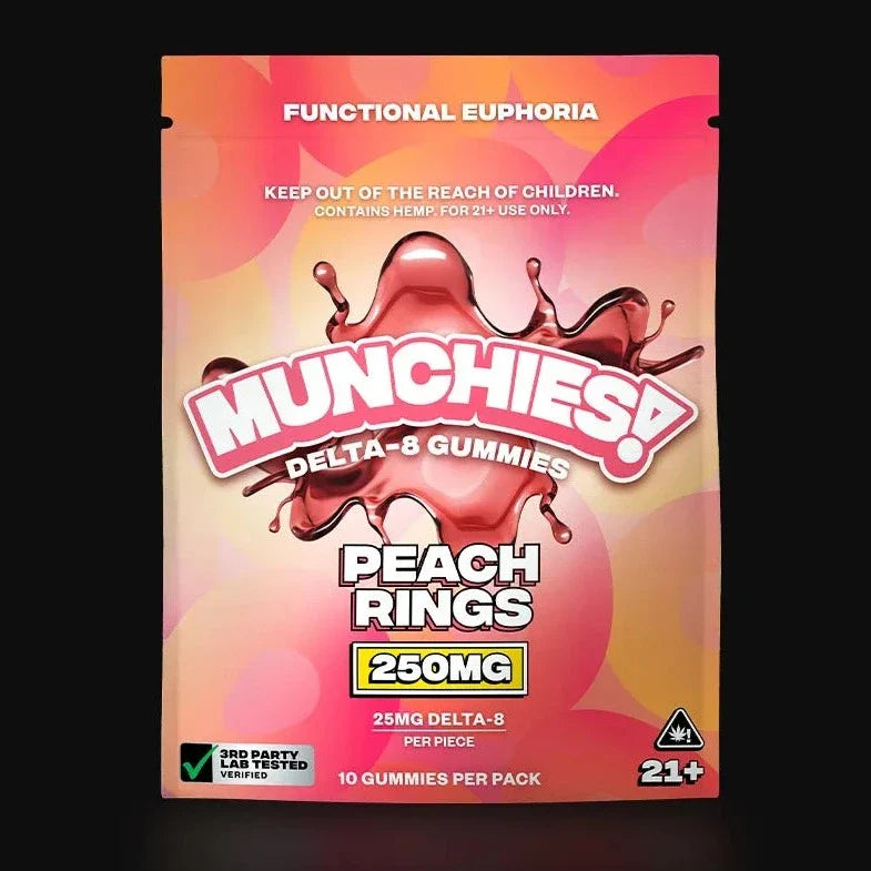 Delta Munchies Peach Rings 250mg Delta 8 Gummies Best Price