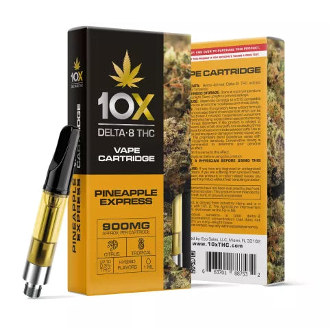 D8 Vape Cart - 900mg - Pineapple Express - Hybrid - 1ml - 10X Best Price