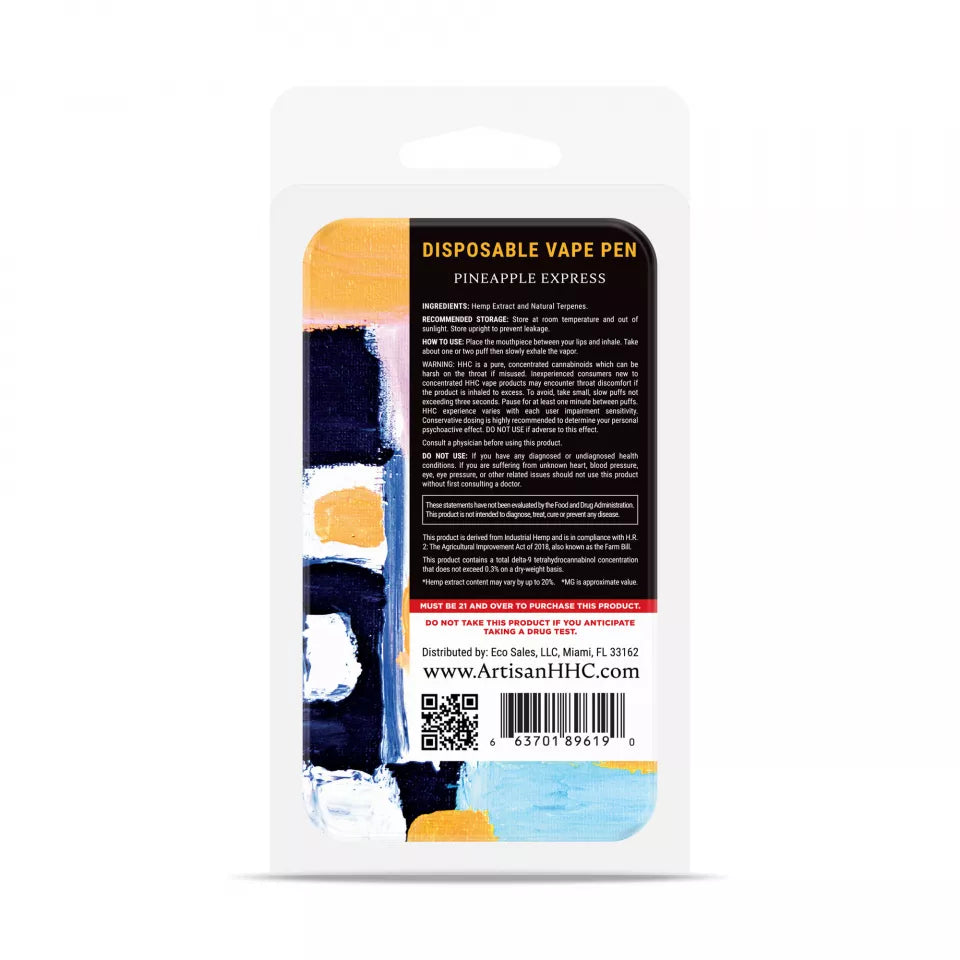 Pineapple Express Strain Vape -Pineapple Express HHC THC Vape Pen - Disposable - Artisan - 900mg Best Price