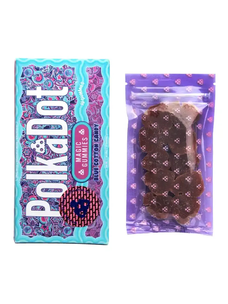 Blue Cotton Candy PolkaDot Magic Mushroom Belgian Magic Blend Gummies Best Price