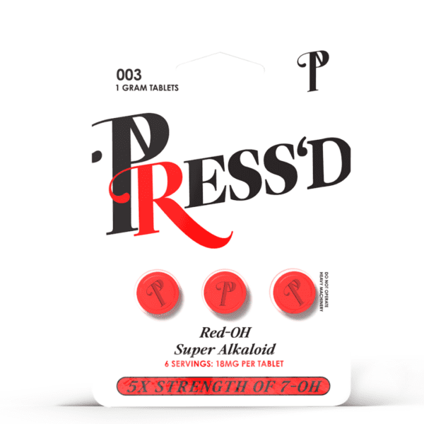 Press’d Kratom Red-OH 5X 7-OH Tablets 18mg | 3ct Best Price