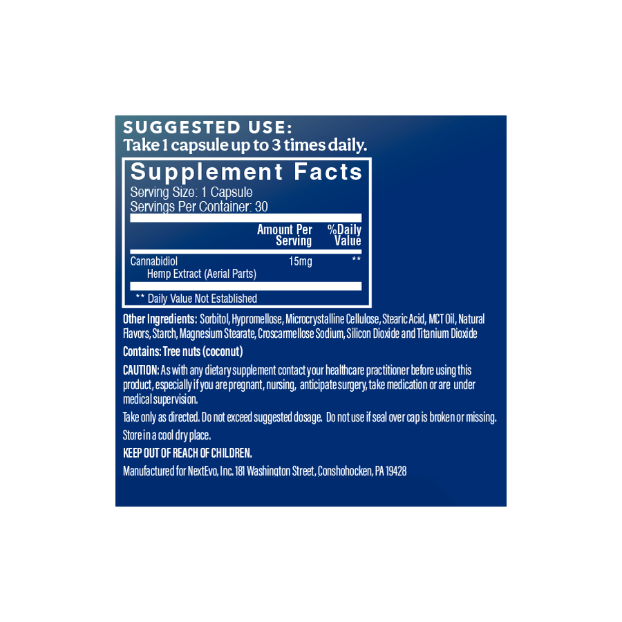 Daily Wellness 15mg CBD Capsules 360 ct