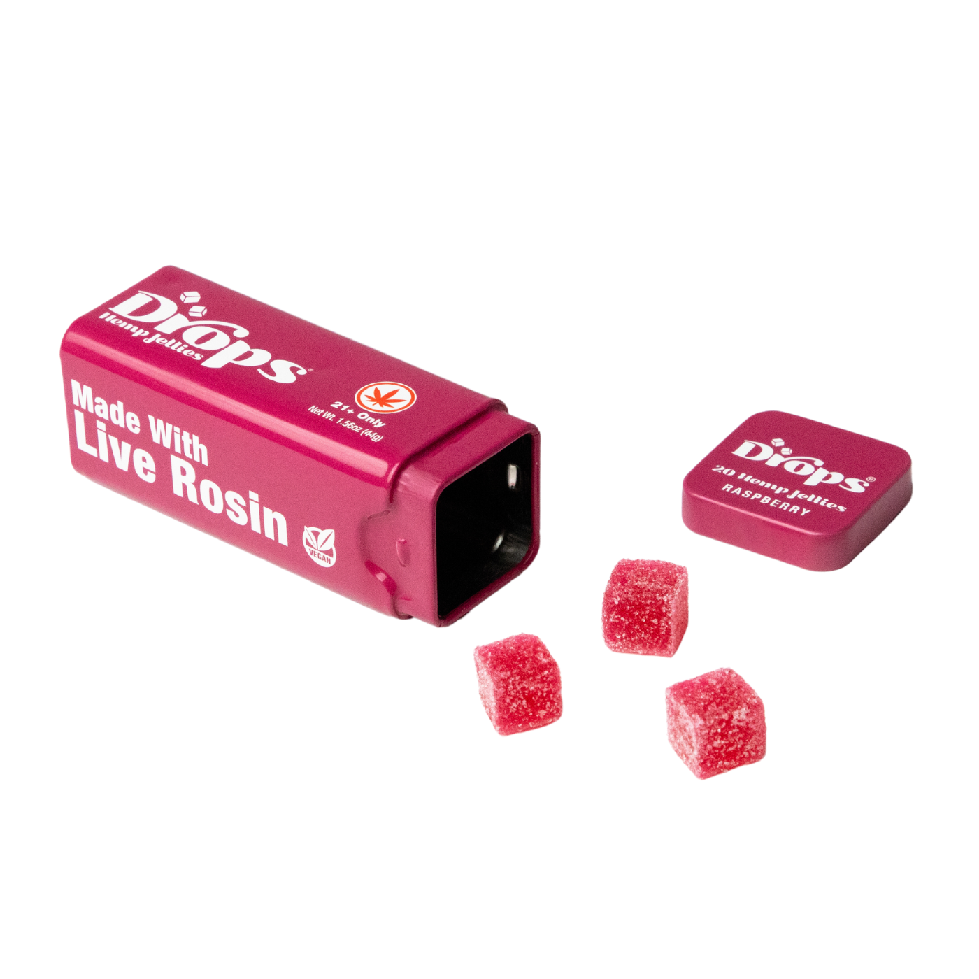 Drops | THC Gummies – Rosy Raspberry  | 10:1 D9 to CBD Drops Gummies – 20ct