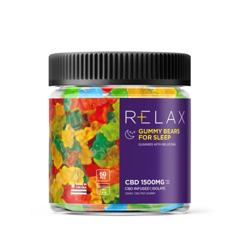 Relax CBD Isolate Sleep Gummy Bears with Melatonin - 1500MG Best Price
