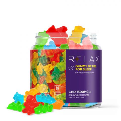Relax CBD Isolate Sleep Gummy Bears with Melatonin - 1500MG Best Price