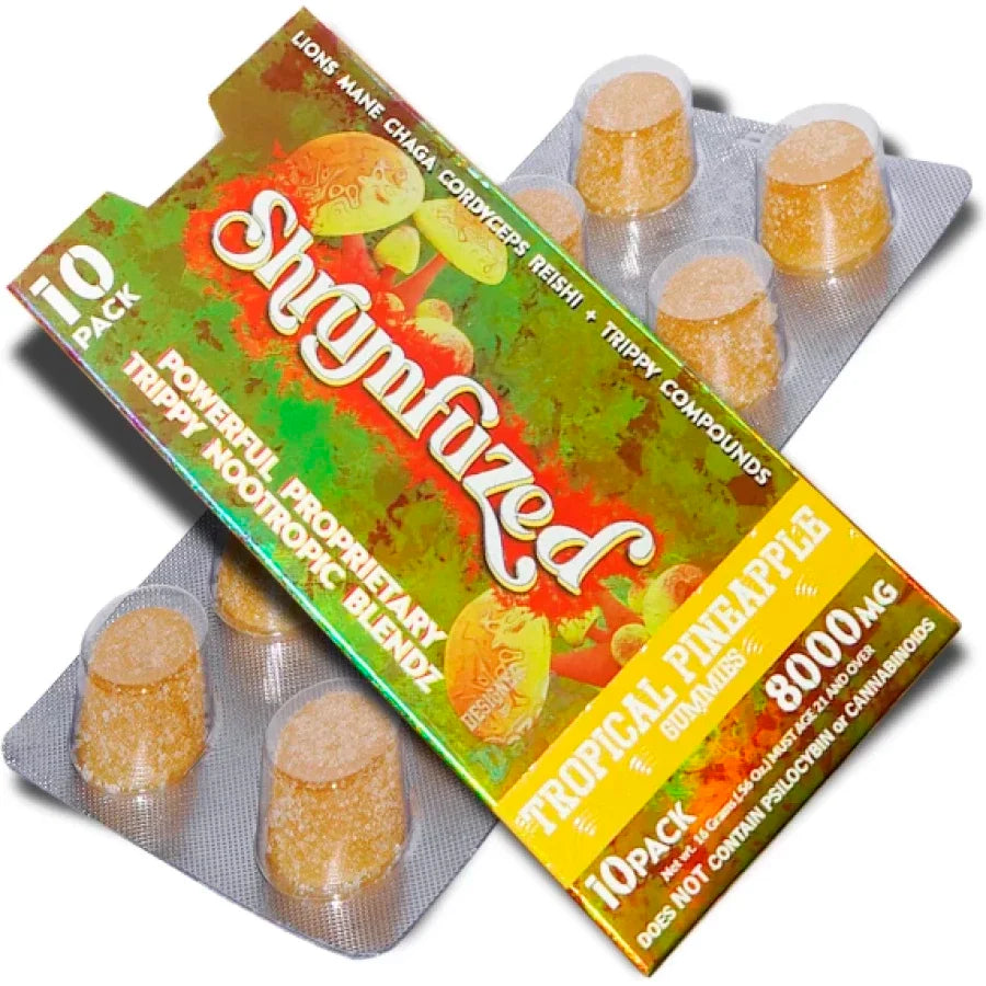 Shrumfuzed Nootropic Trippy Psychedelic Mushroom Gummies 10pc -( Tropical Pineapple) Best Price