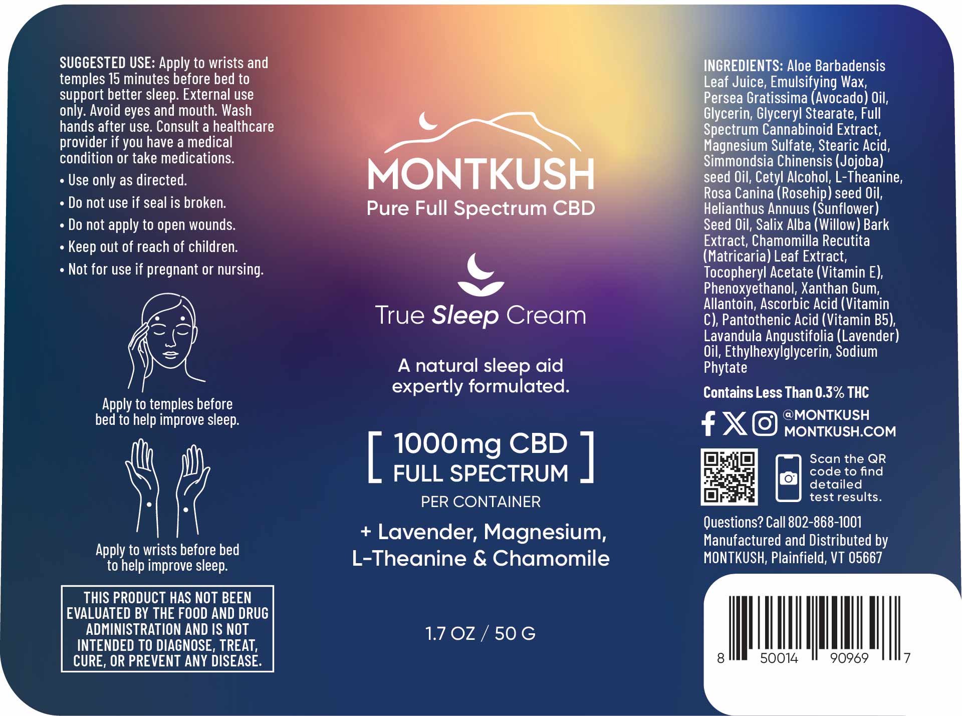 True Sleep CBD Cream - 1000mg