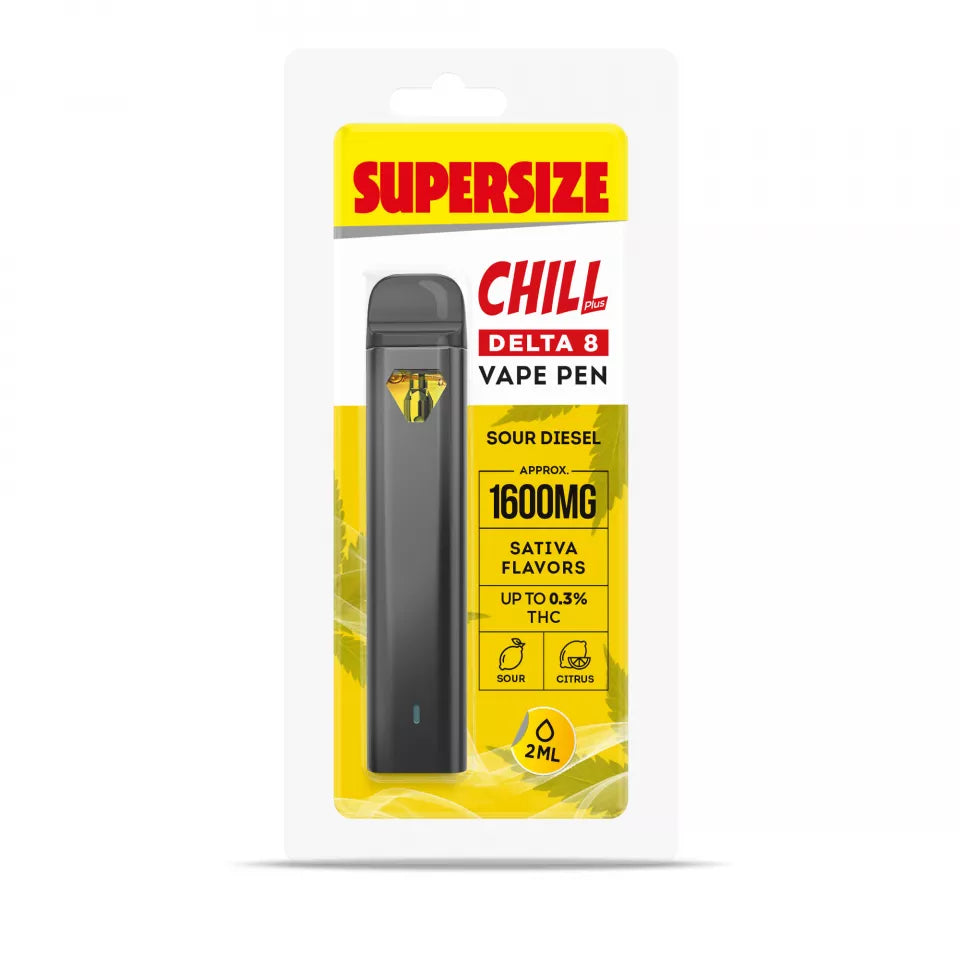 Sour Diesel Strain Vape -Sour Diesel Vape Delta 8 THC - Disposable - Chill - 1600mg Best Price