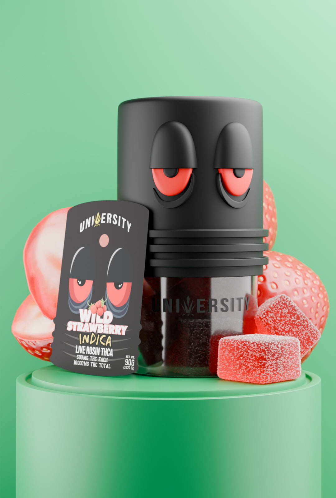Wild Strawberry – THC Live Rosin Premium Gummies