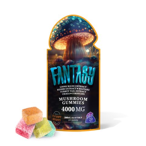 Trippy Hippy Mushroom Gummies - D8, D9, THCP Blend - Fantasy - 4000MG Best Price