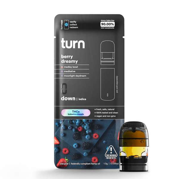 Turn Hemp THCA Blend Pods 1g – Indica (NEED TURN PEN)