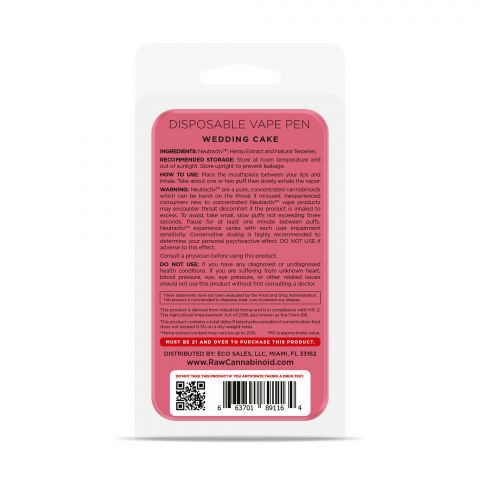 Wedding Cake Vape Pen - Active CBD Disposable Raw 800mg Best Price