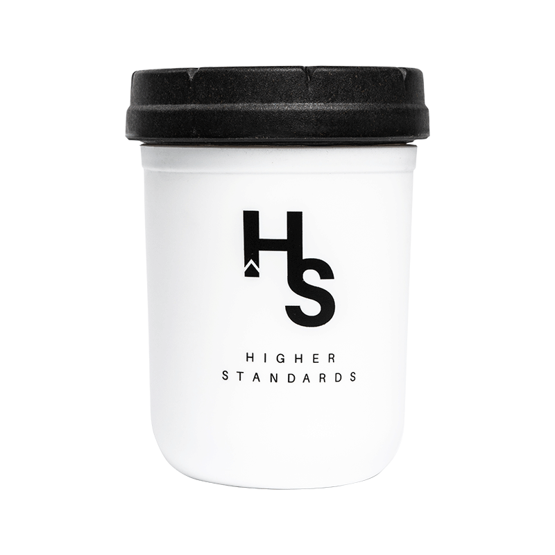 Higher Standards Mason Jar White with Black Lid Best Price