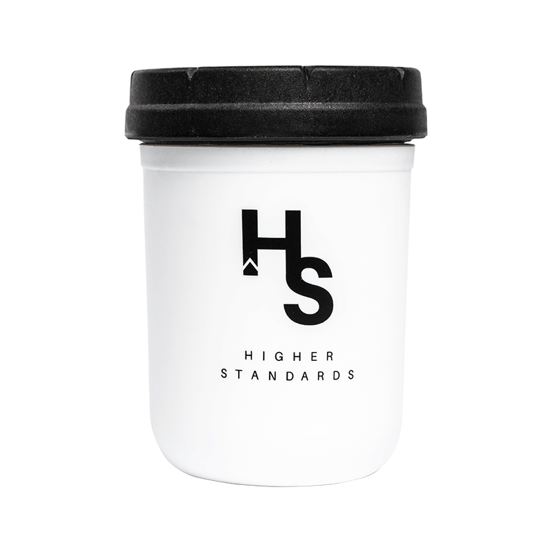 Higher Standards Mason Jar White with Black Lid Best Price