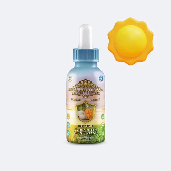 Royal Mushroom Day Time Tincture | Lion's Mane & Cordyceps Extract Best Price
